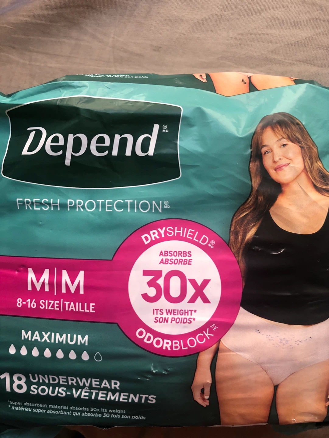 Depend M  Maximum Absorbency Underwear - Size Medium - 18 Count