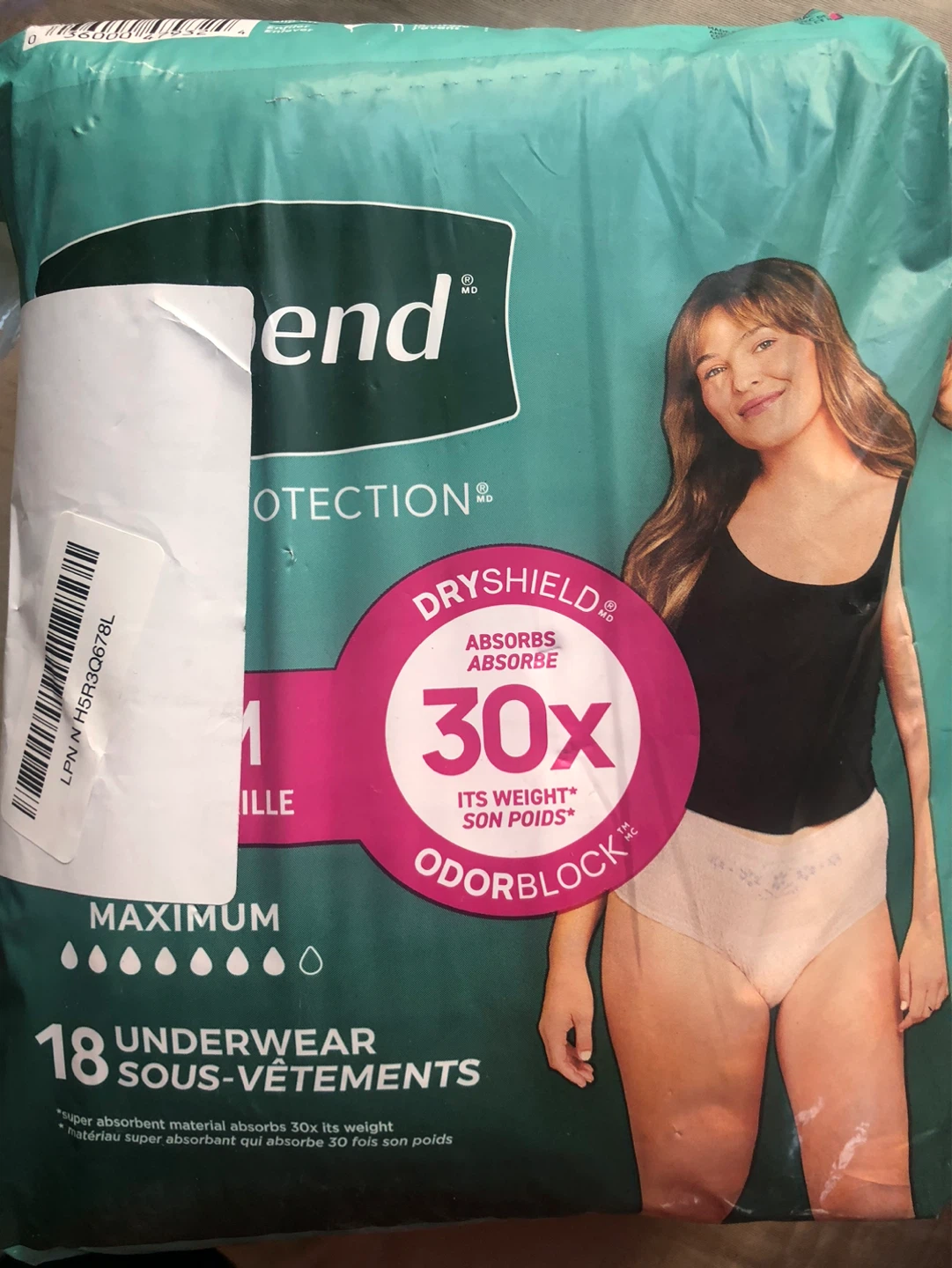 Depend M  Maximum Absorbency Underwear - Size Medium - 18 Count - photo 2