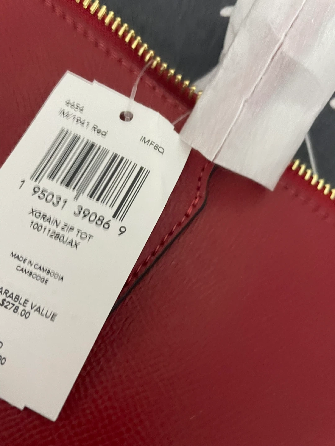 Coach Crossgrain Zip Tote Red - photo 2