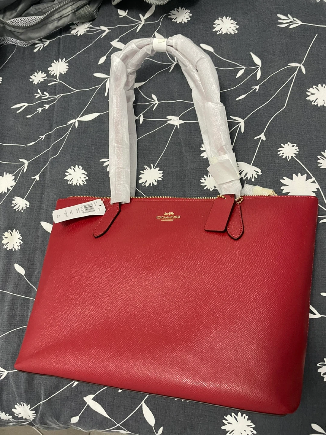 Coach Crossgrain Zip Tote Red