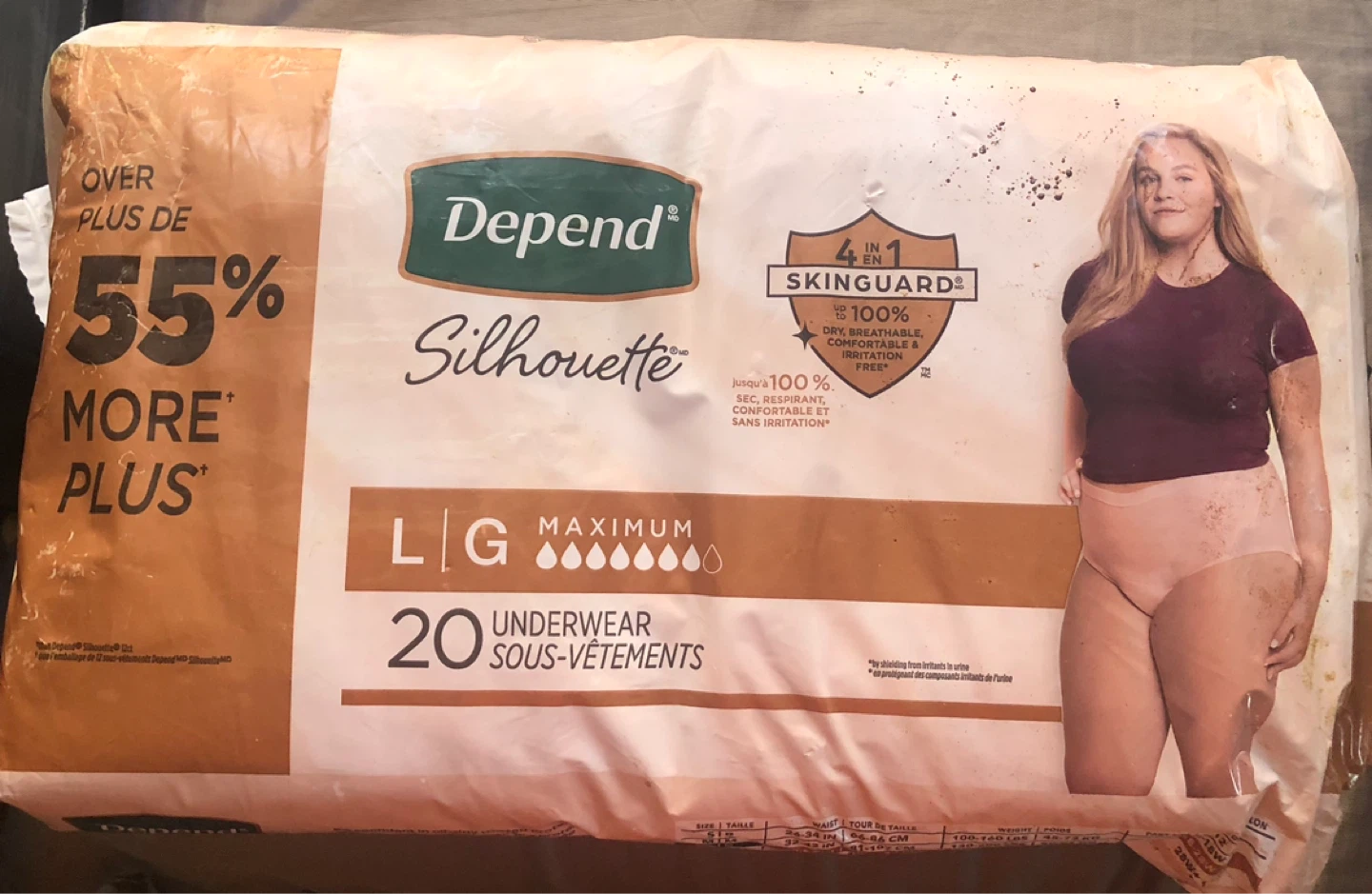 Depend Underwear Size L - 20 Pack