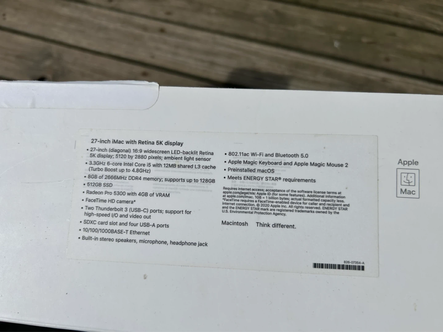 Apple 27-inch iMac with Retina 5K Display empty box - photo 2