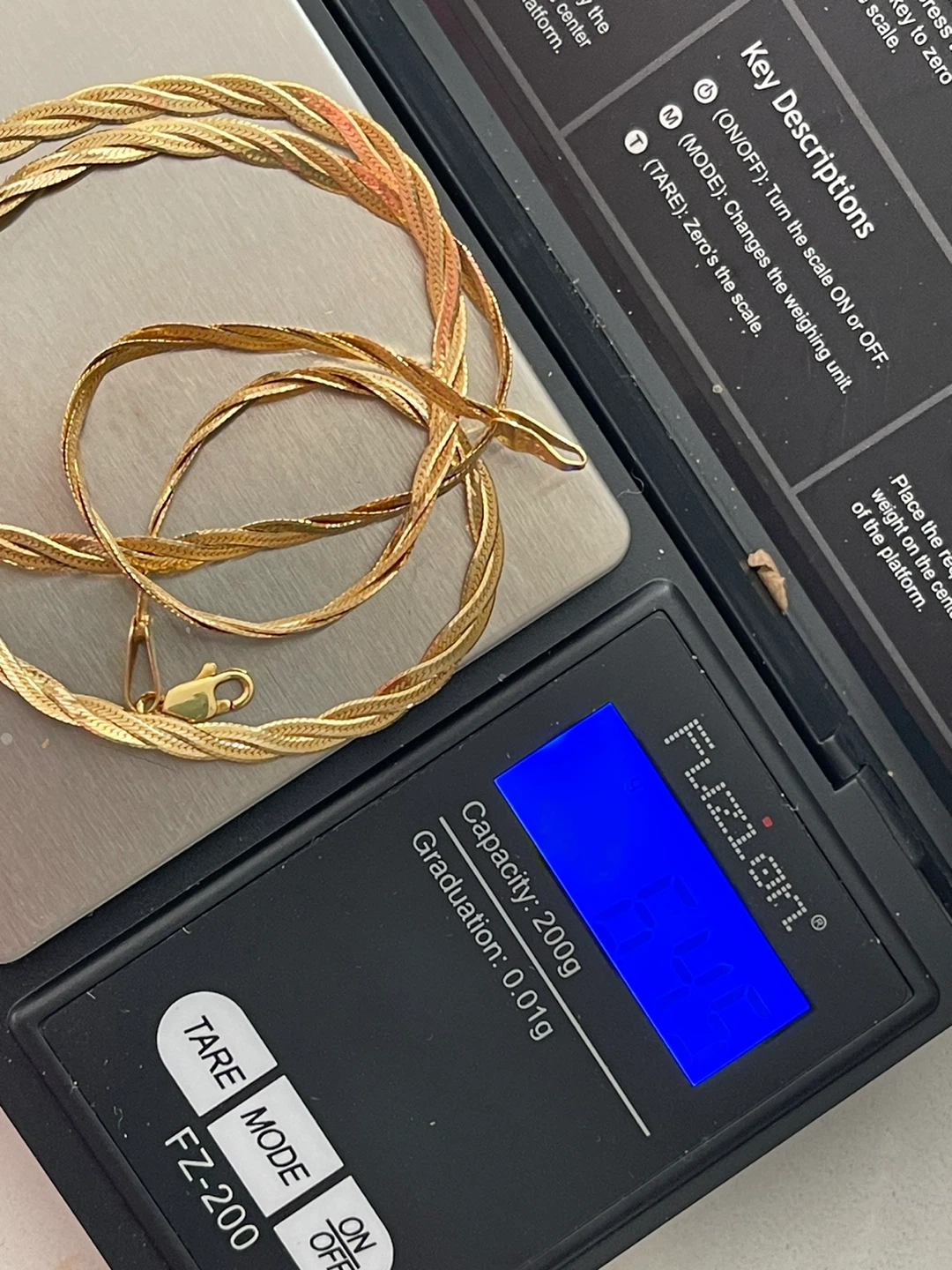 14k yellow Gold Herringbone Chain Necklace - photo 2