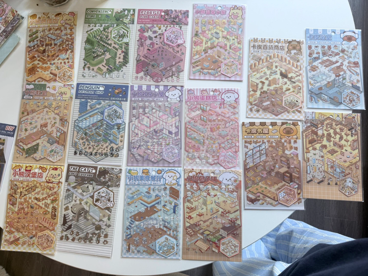 Kawaii Isometric Scene Sticker Sheets