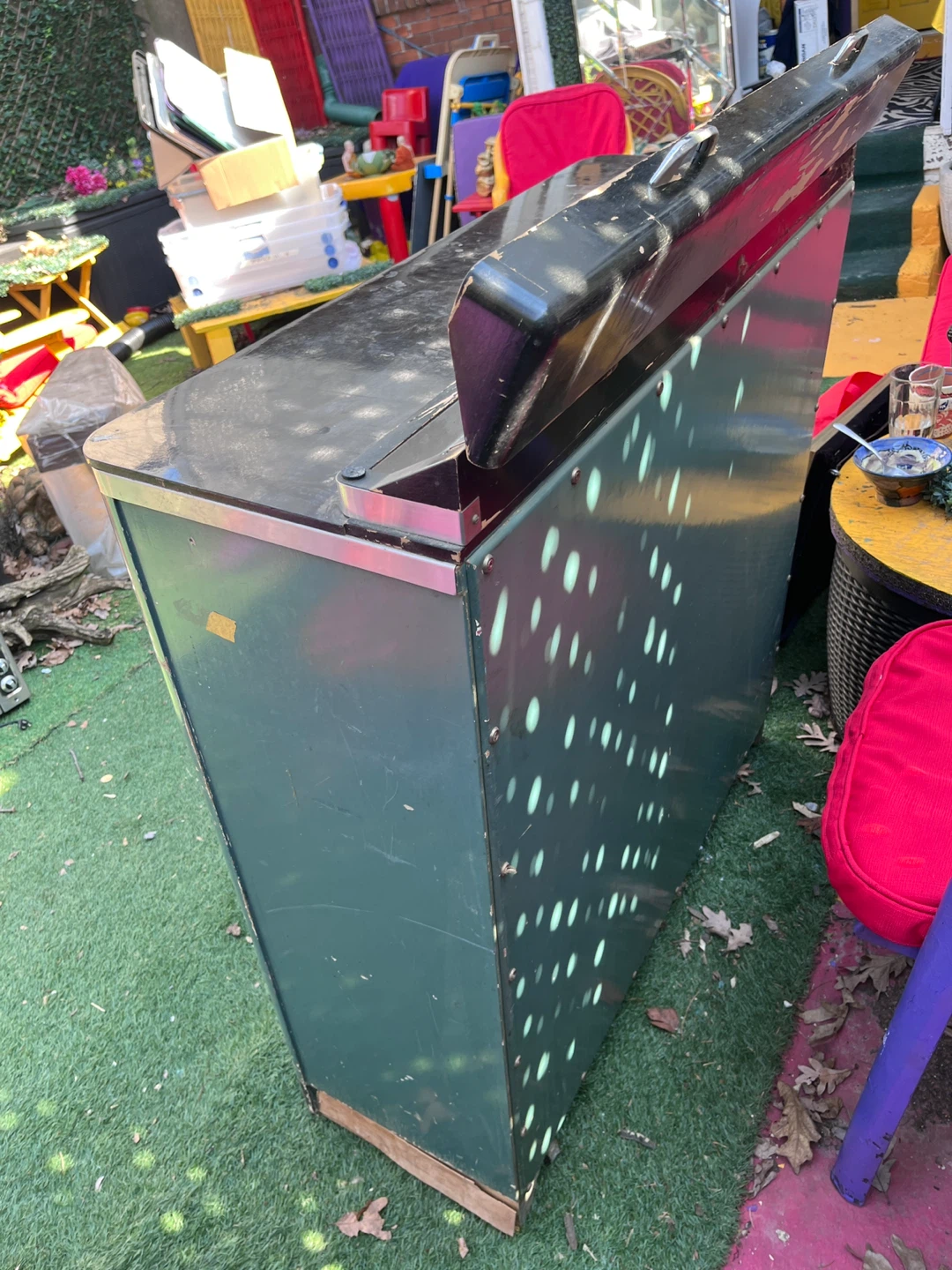 Vintage Green Metal Multi-Drawer Cabinet - photo 4