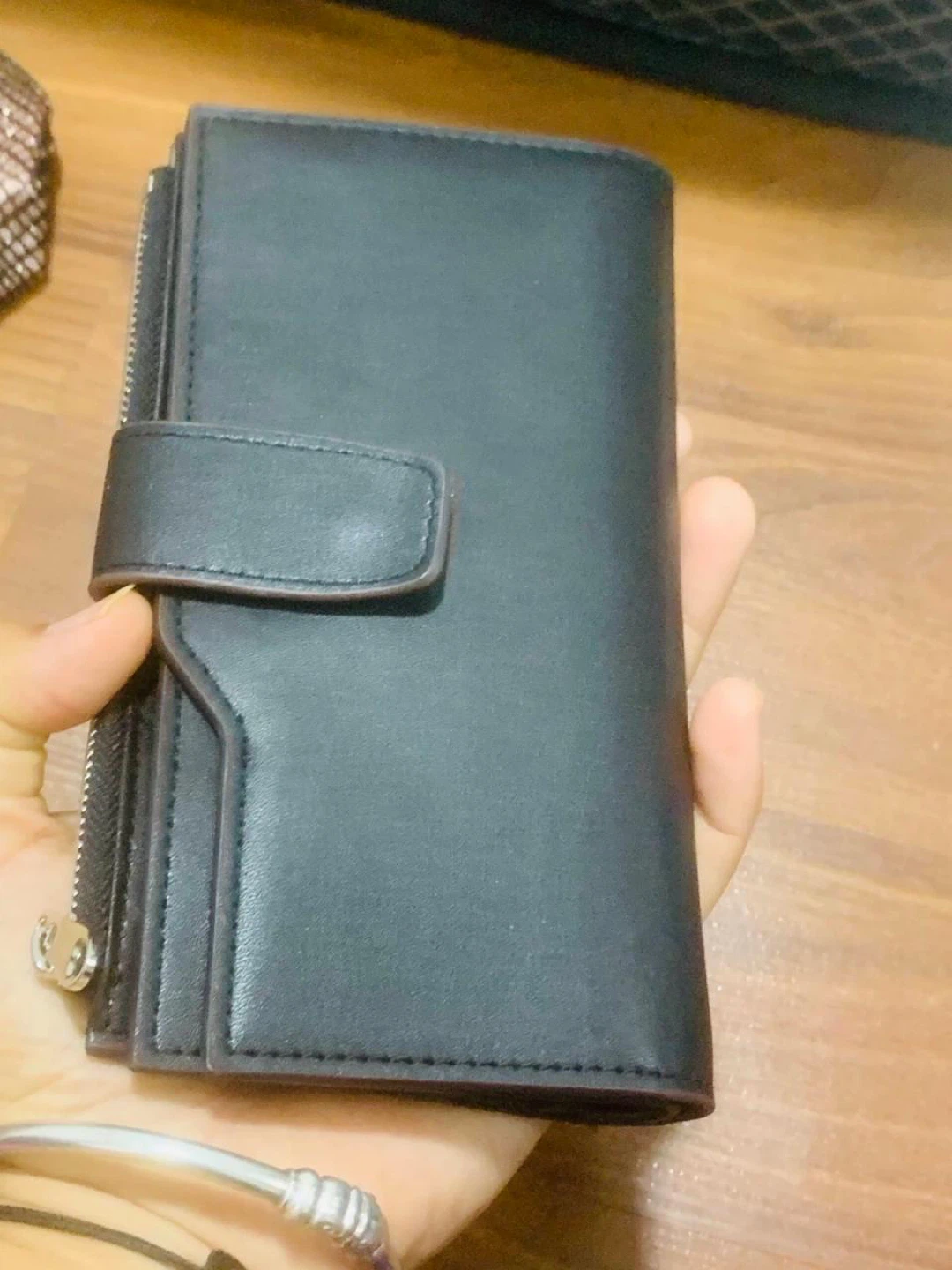 🌱Black Bifold Wallet with Zipper