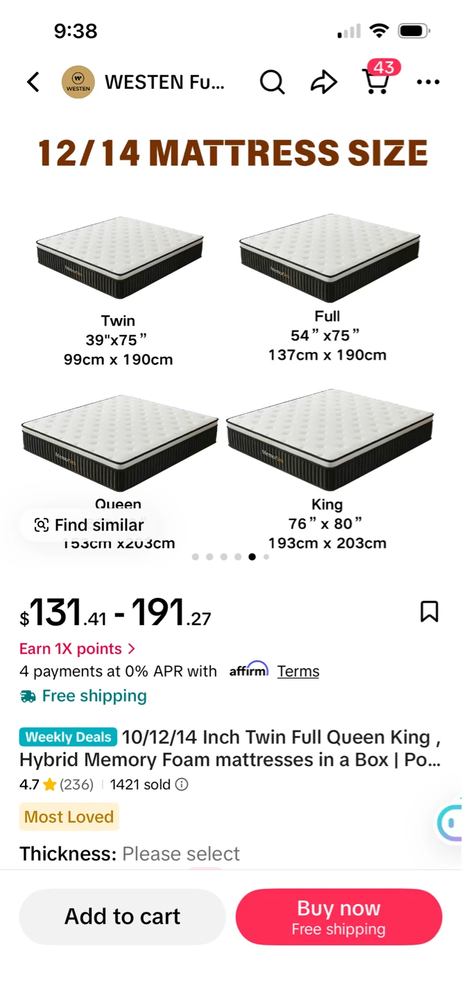 Westen Hybrid Memory Foam Mattress - 12/14 Inch Thickness - photo 3
