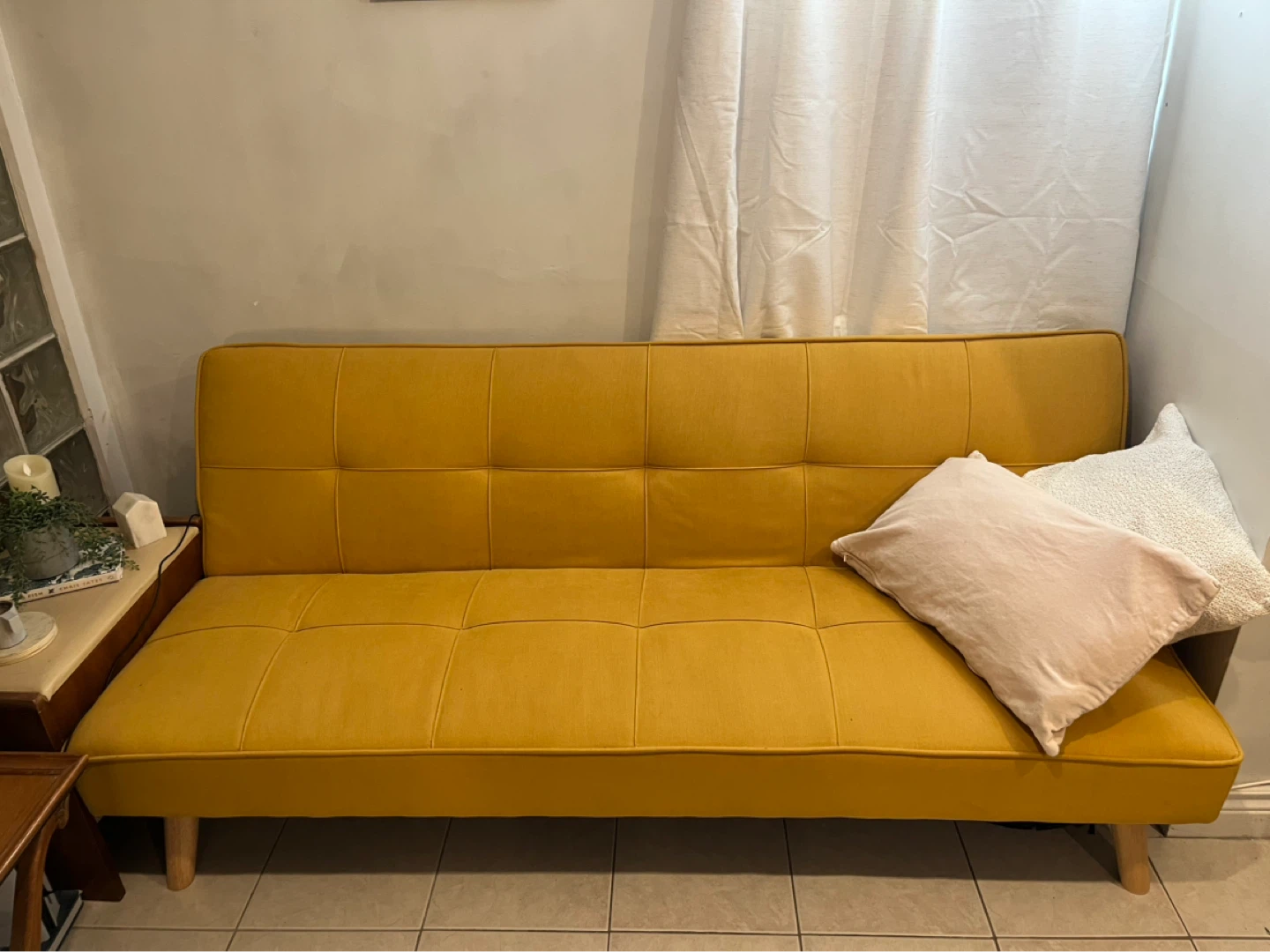 Structube Yellow Futon Sofa