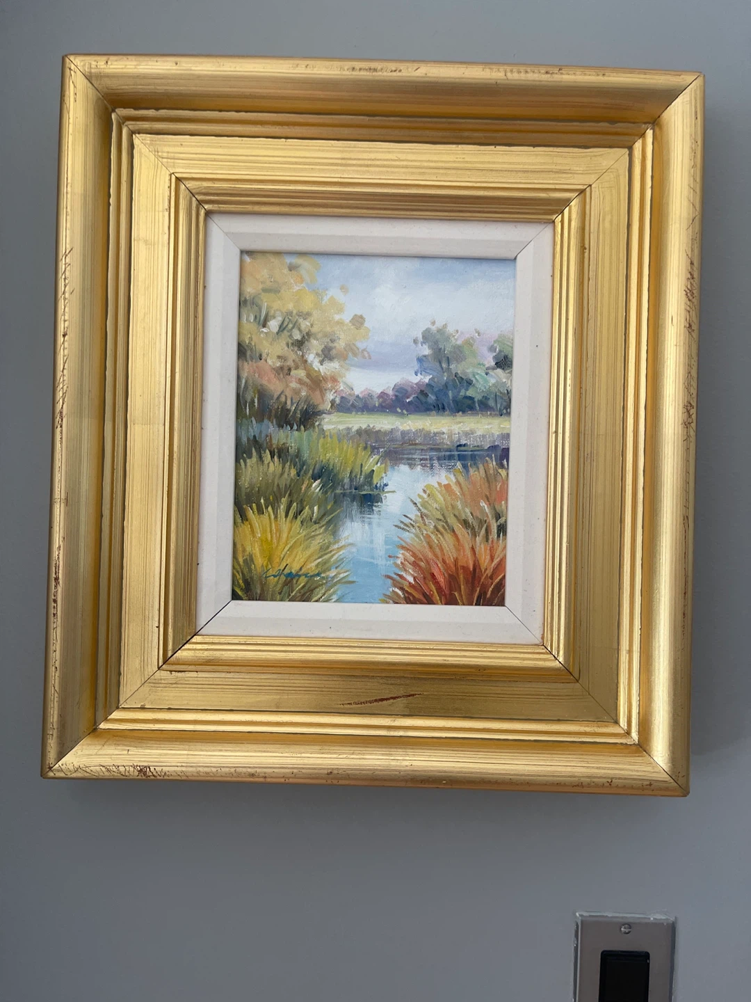 Framed Landscape Oil Painting