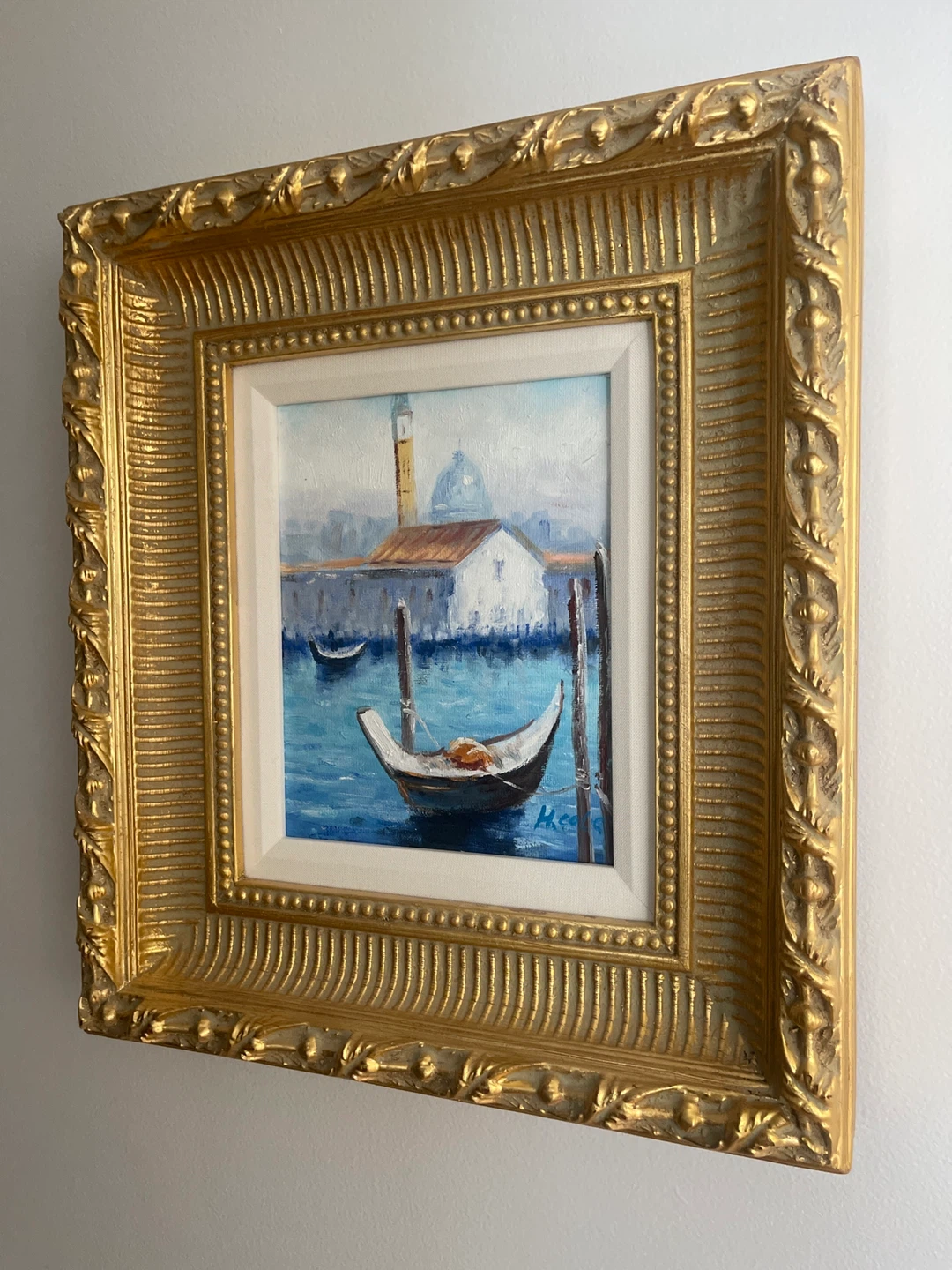 Original Oil Painting - Gondola Scene in Venice - photo 2
