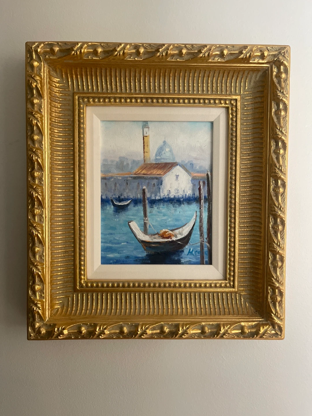 Original Oil Painting - Gondola Scene in Venice