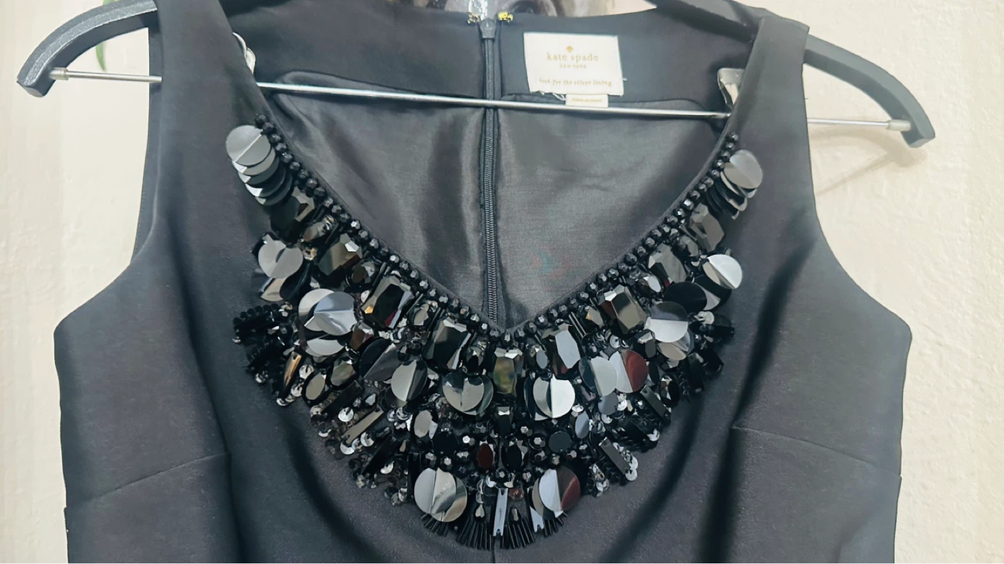 Kate Spade Black Beaded Neckline Dress - photo 4