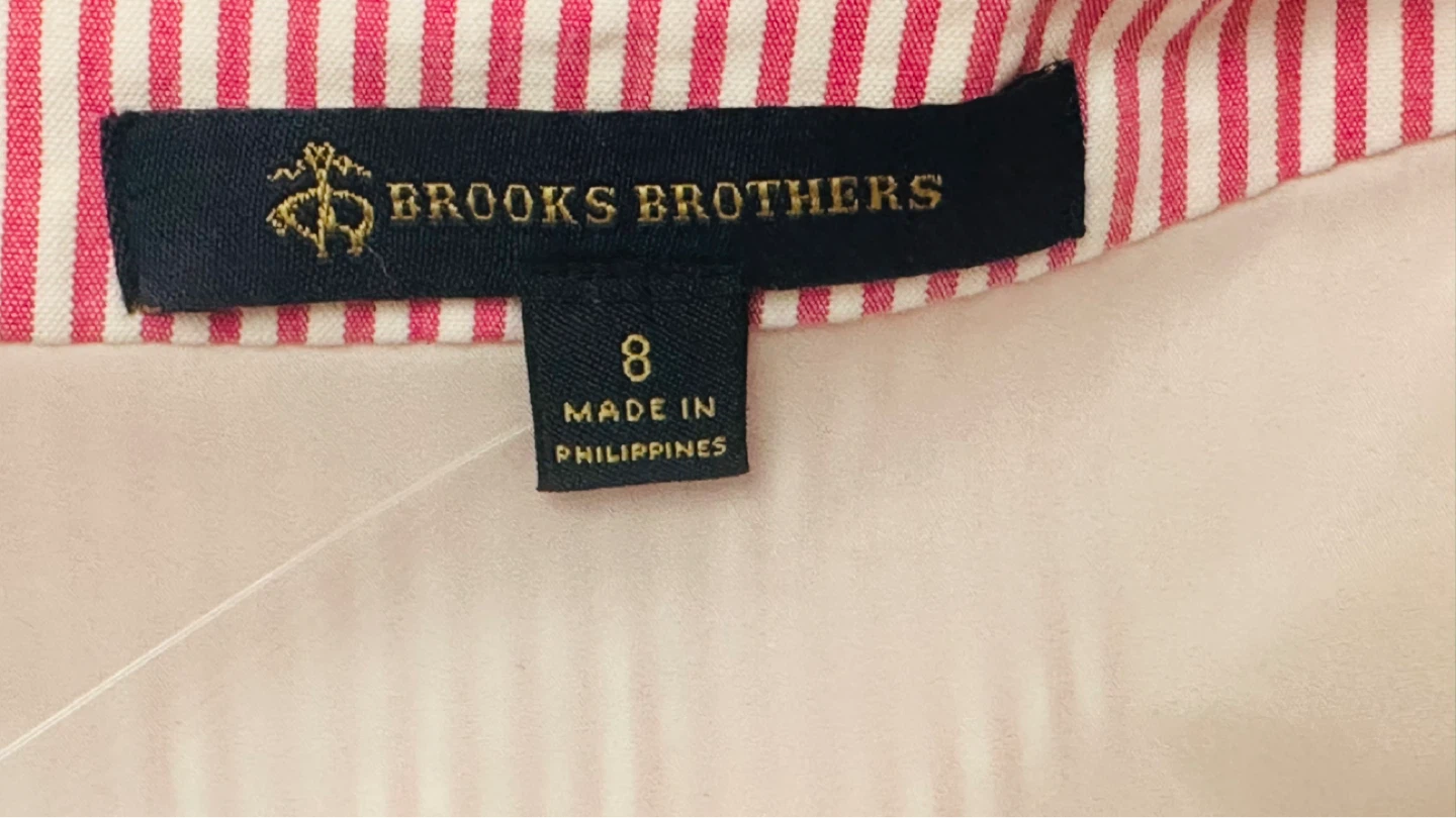 Brooks Brothers Pink & White Striped Seersucker Dress Size 8 - photo 3