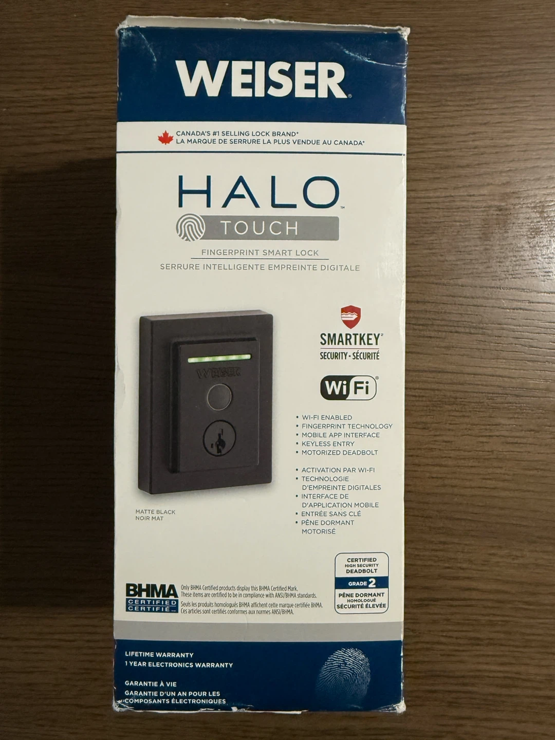 Weiser Halo Touch Matte Black Keyless Entry Smart Lock OBO