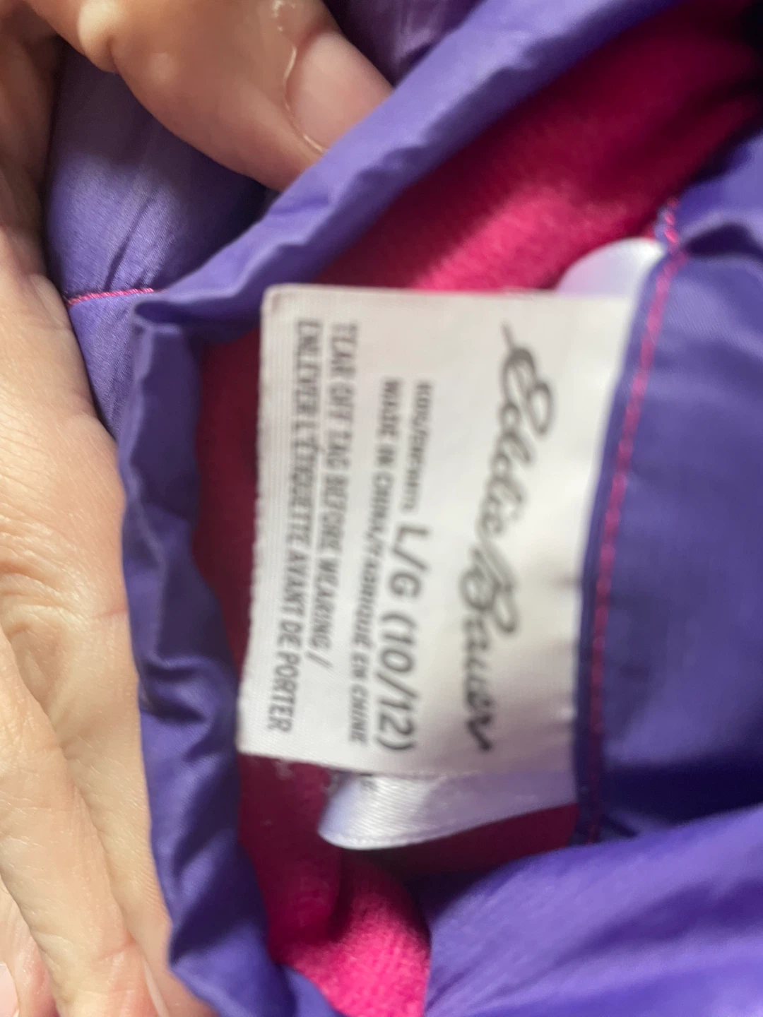 Eddie Bauer Puffer Jacket Girls L/G (10/12) Pink/Purple Ombre - photo 2