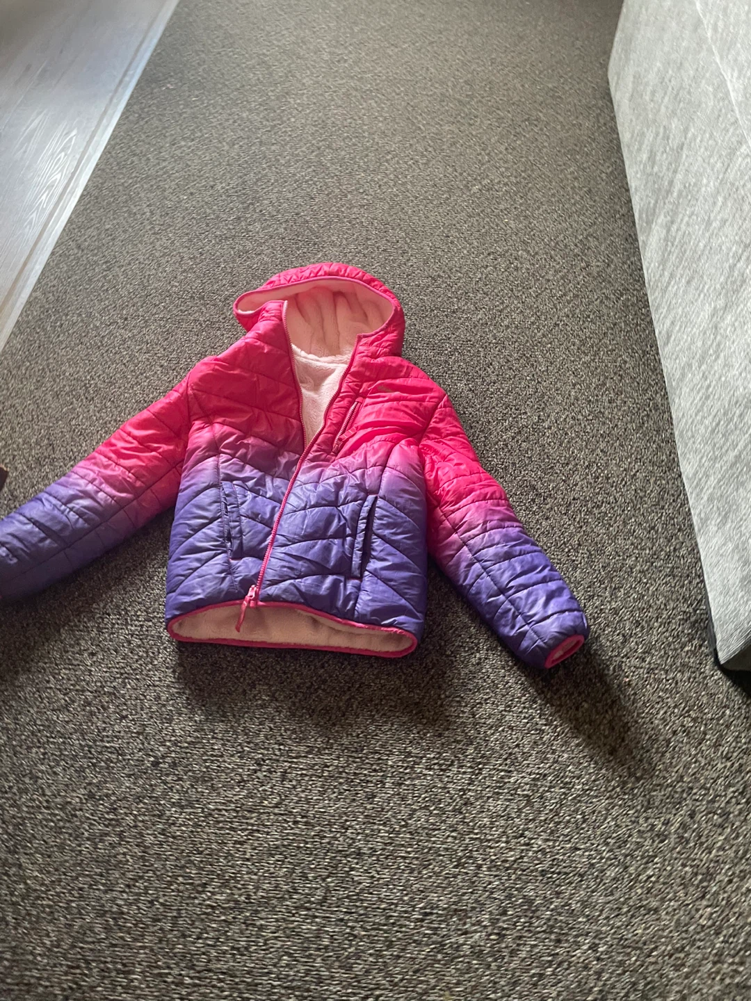 Eddie Bauer Puffer Jacket Girls L/G (10/12) Pink/Purple Ombre