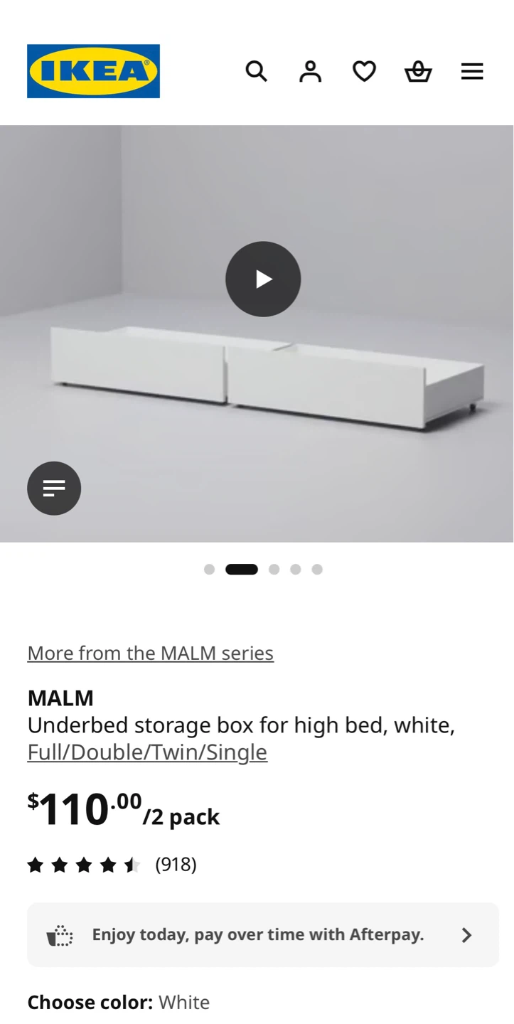 IKEA MALM  Storage Boxes - White