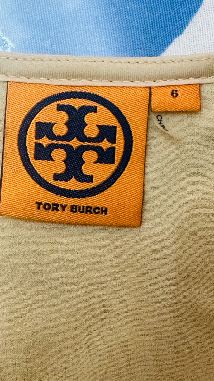 Tory Burch Cream & Gold Embellished Dress Size 6 - photo 4