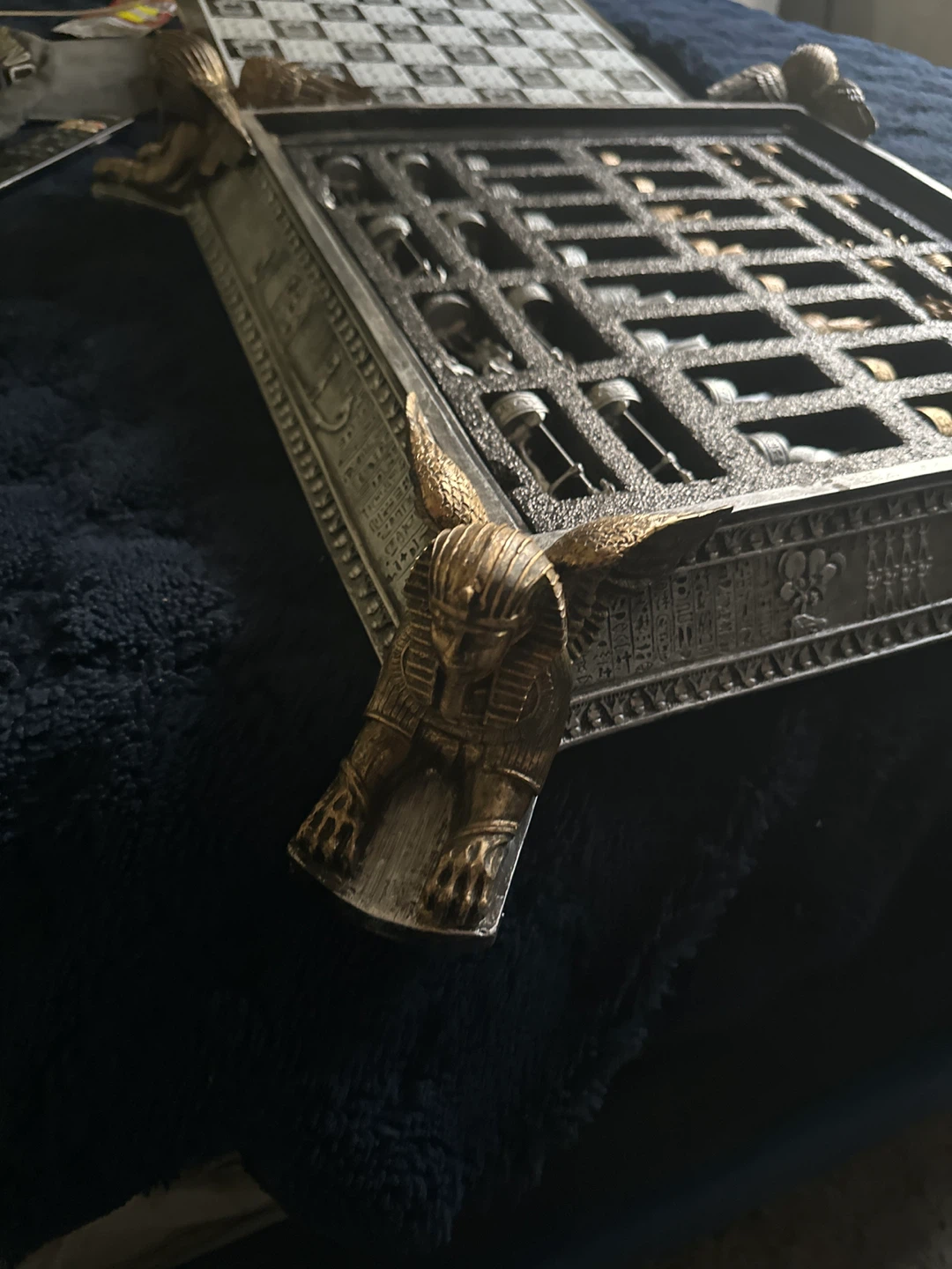 Egyptian Themed Chess Set with Sphinx and Hieroglyphics - photo 3