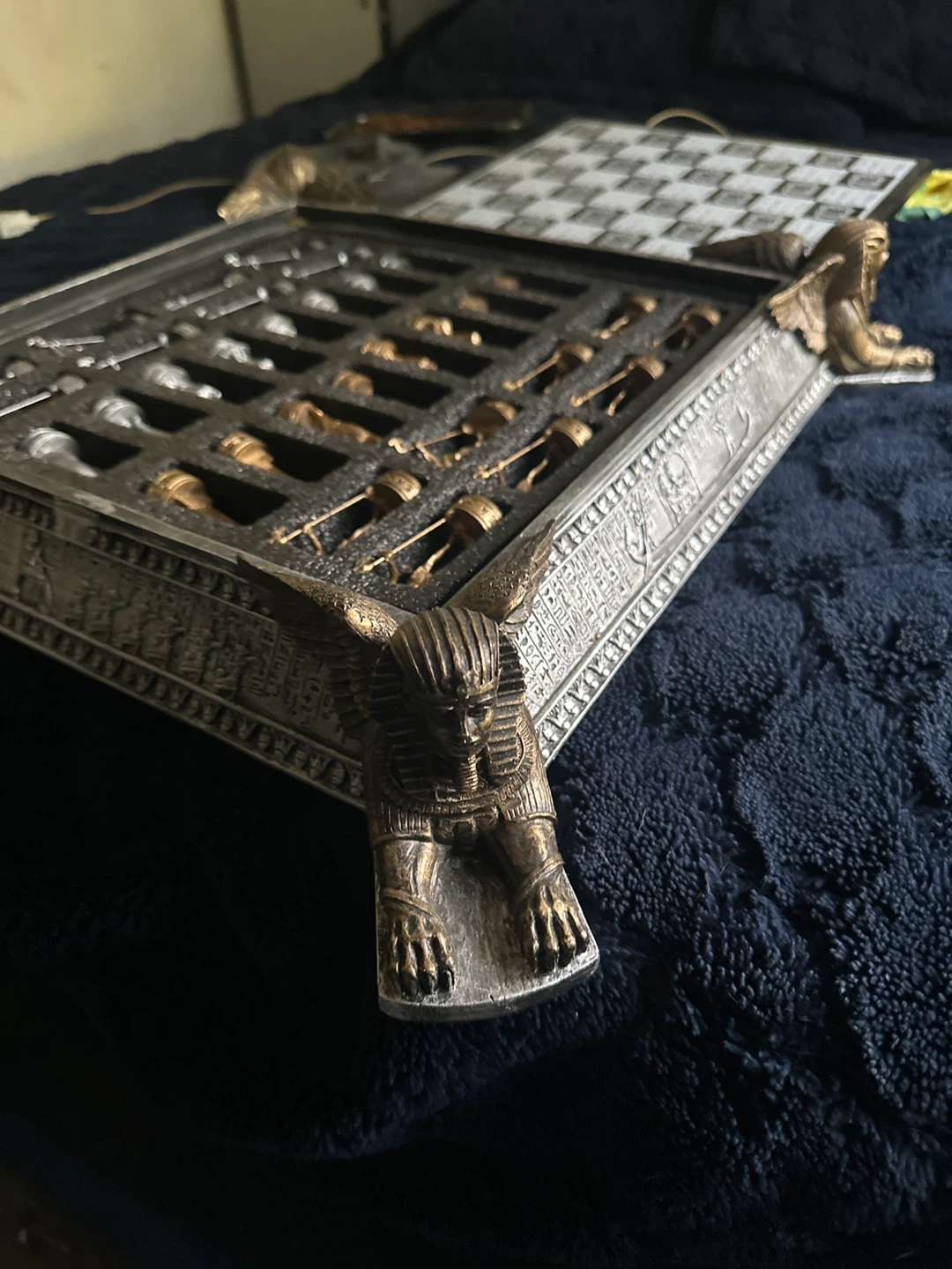 Egyptian Themed Chess Set with Sphinx and Hieroglyphics - photo 4