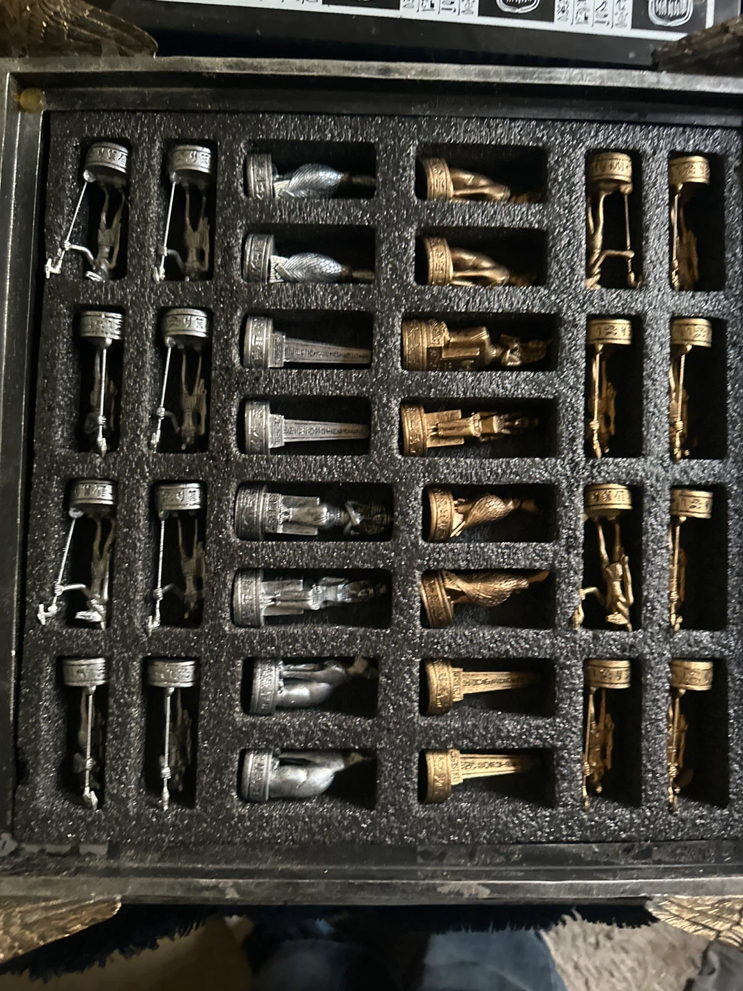 Egyptian Themed Chess Set with Sphinx and Hieroglyphics - photo 2
