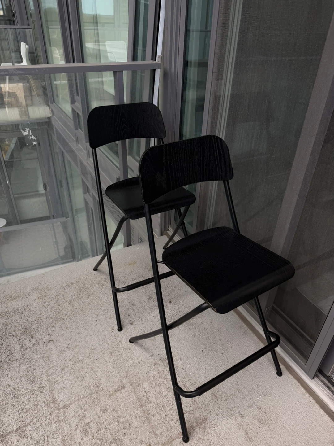 IKEA Franklin: Set of 2 Black Folding Bar Stools