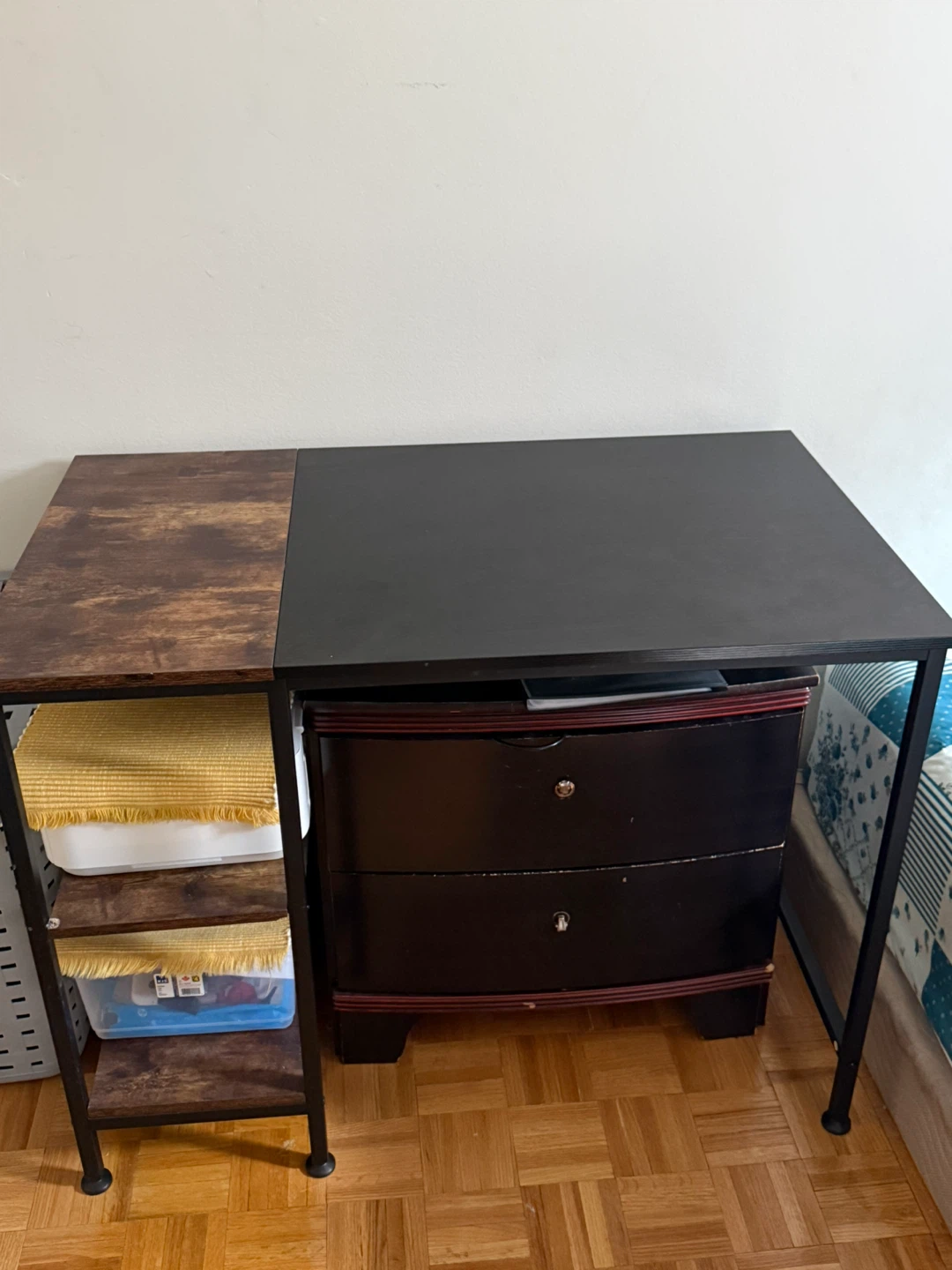 Black Study Table with Storage Shelves – Modern Design - photo 2