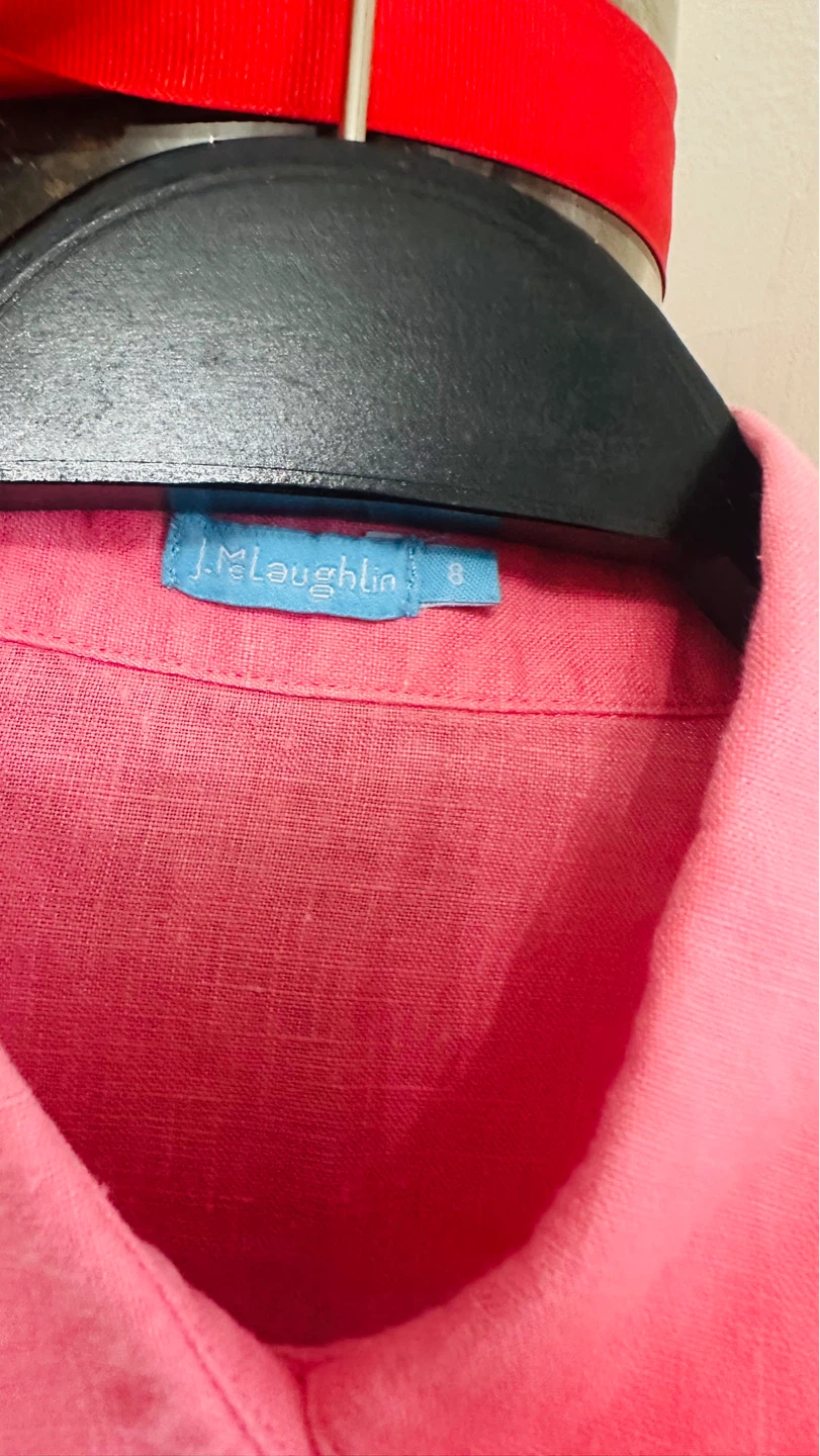 J.McLaughlin Pink Linen Button-Up Shirt - photo 2