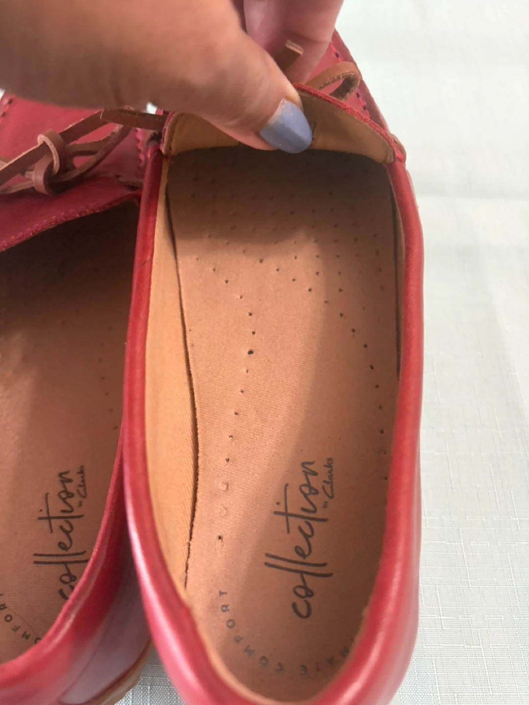 Clarks Collection Red Leather Driving Loafers - photo 2
