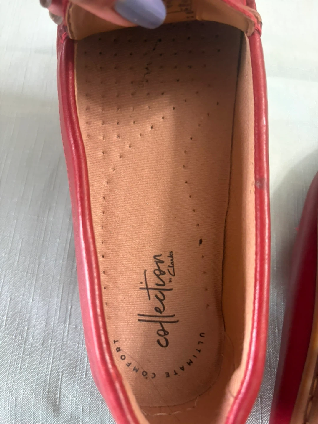 Clarks Collection Red Leather Driving Loafers - photo 3