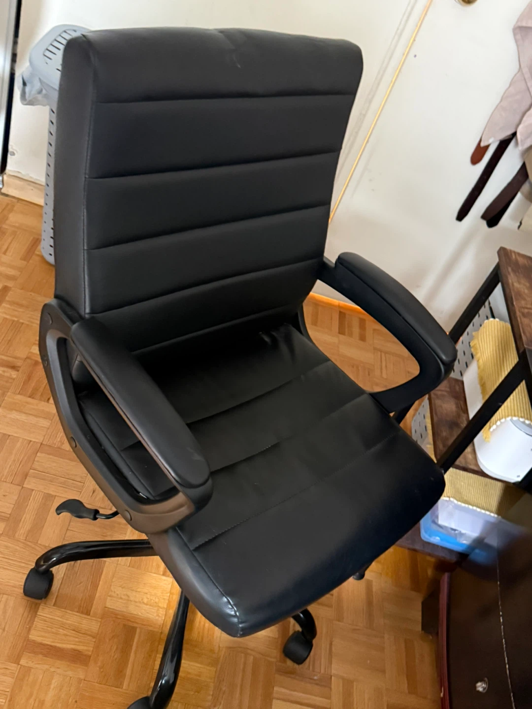 Mainstays Bonded Leather Mid-Back Manager's Office Chair - Black - photo 2
