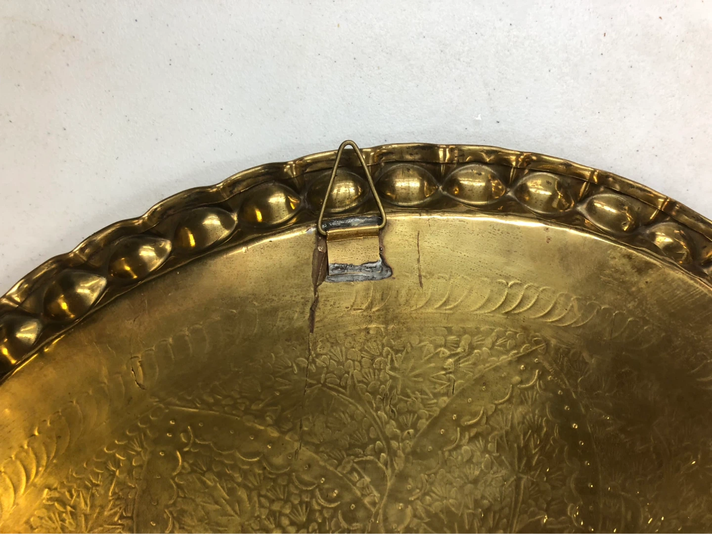 Brass Serving Tray - Ornate Embossed Design - photo 4
