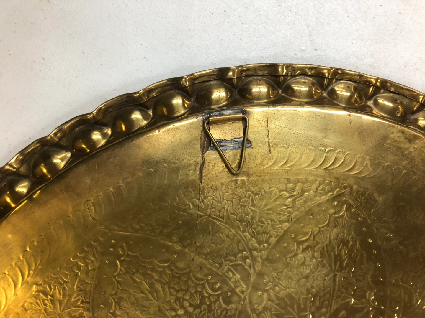 Brass Serving Tray - Ornate Embossed Design - photo 5