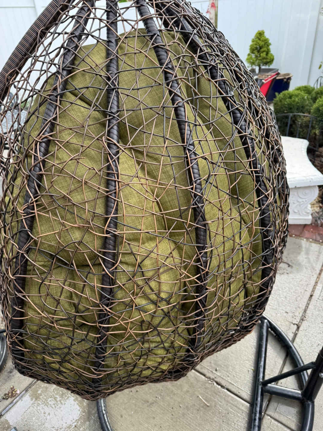 Hanging Egg Chair with Green Cushion - photo 2