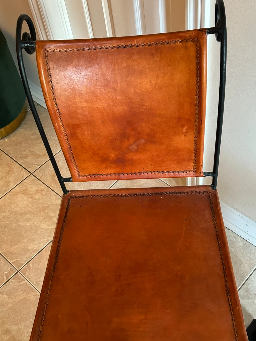 Leather and Metal  Side Table ( chair is sold) - photo 3