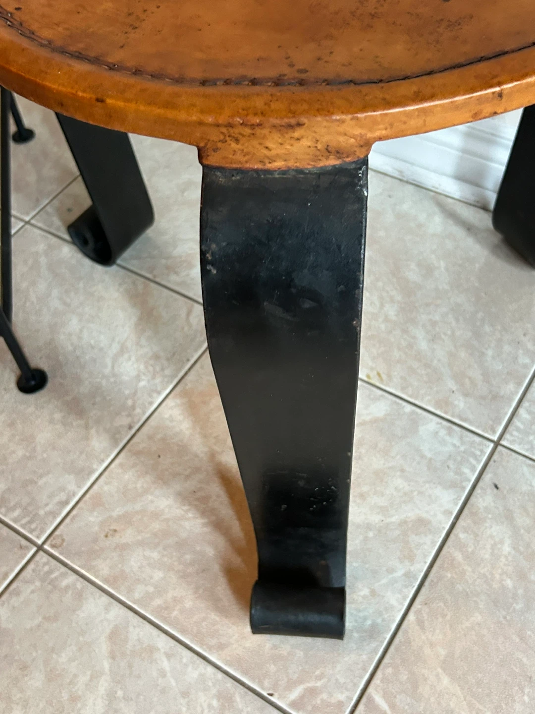 Leather and Metal  Side Table ( chair is sold) - photo 5