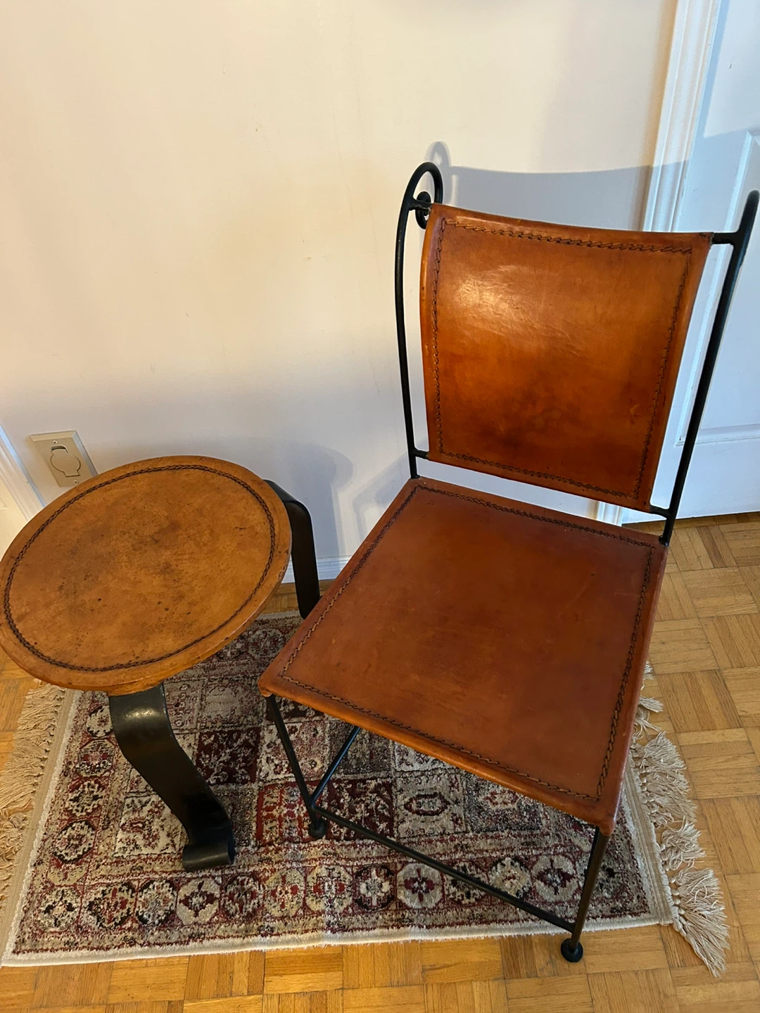 Leather and Metal  Side Table ( chair is sold) - photo 2