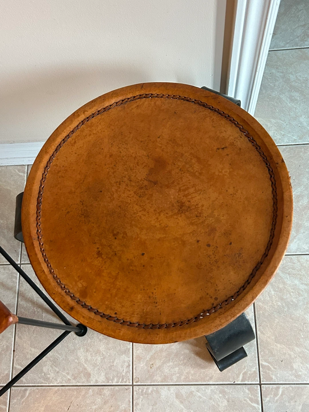 Leather and Metal  Side Table ( chair is sold) - photo 4