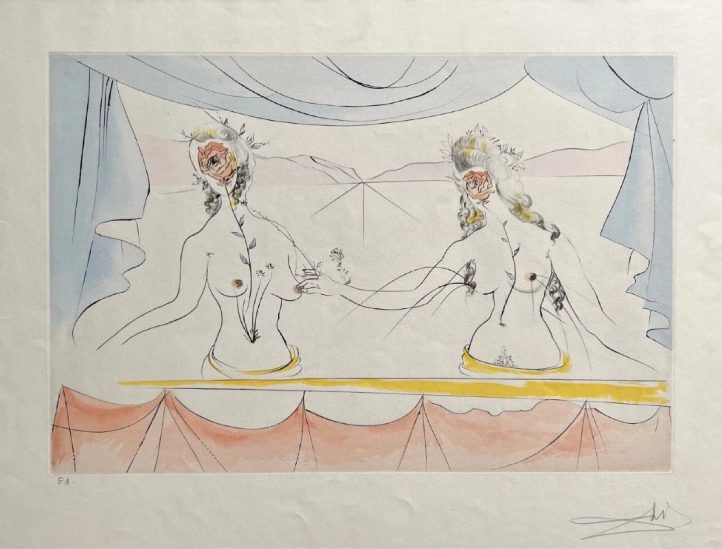 Salvador Dalí Framed Print “Le Dames de la Renaissance”