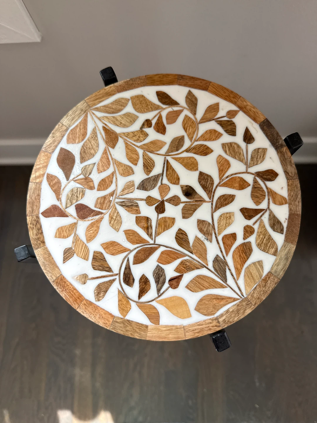 Round Inlay Side Table/plant stand - photo 2