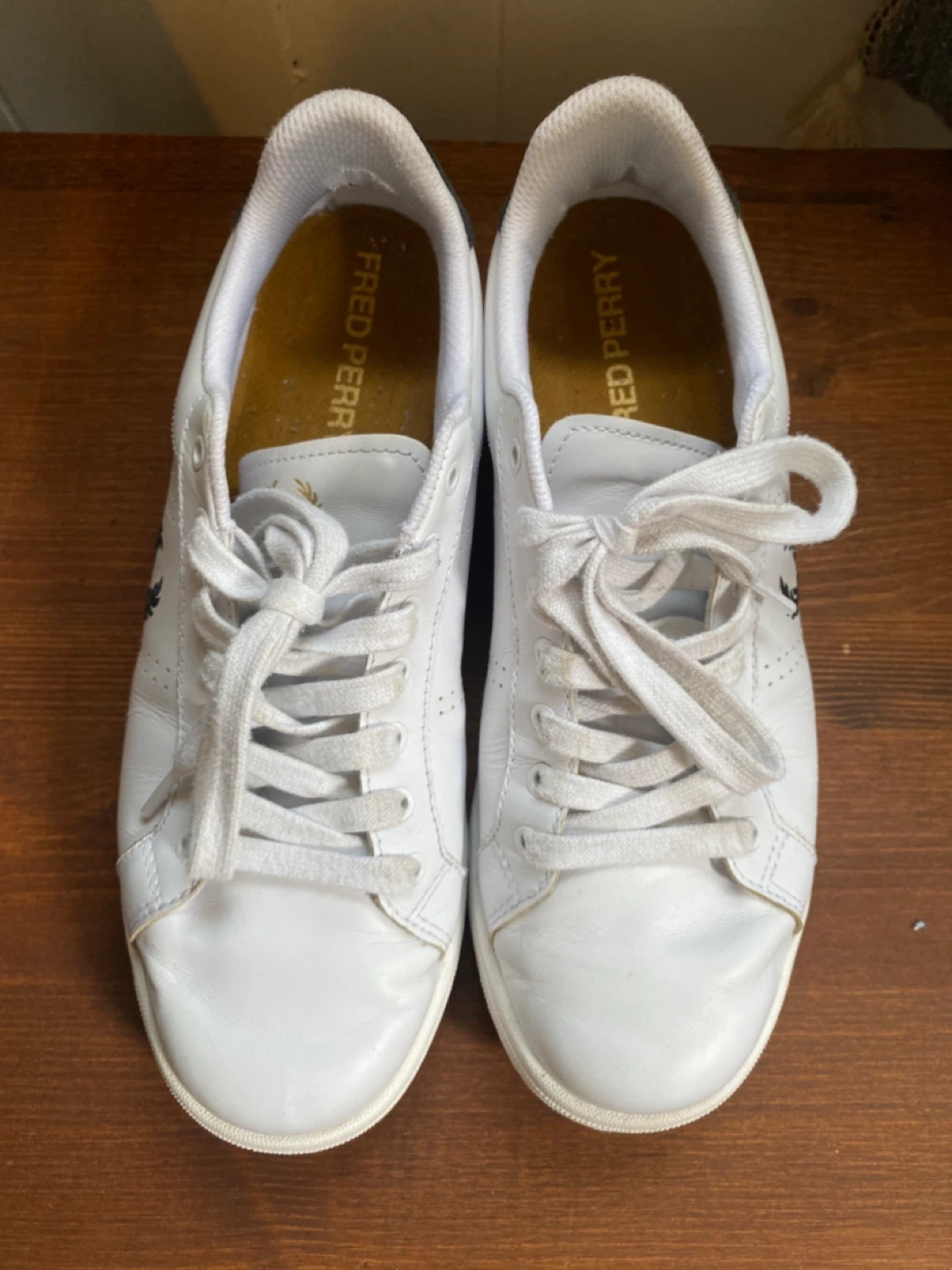 Fred Perry White Leather Sneakers - Size US 9