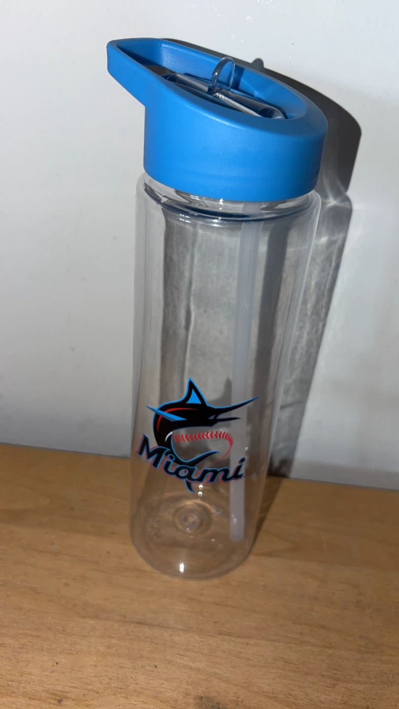 Miami Marlins Water Bottle with Straw