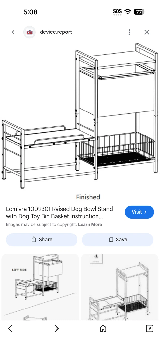 Lomivra Raised Dog Bowl Stand with Toy Bin - photo 2