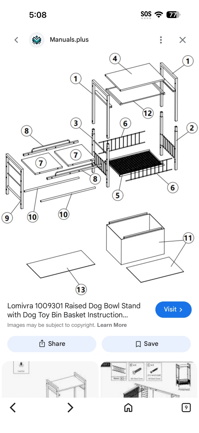 Lomivra Raised Dog Bowl Stand with Toy Bin - photo 3