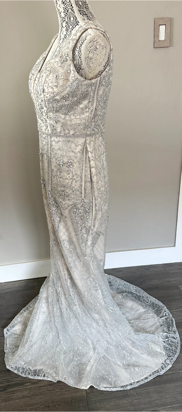 Sparkly Embellished Mermaid Wedding Dress - photo 2