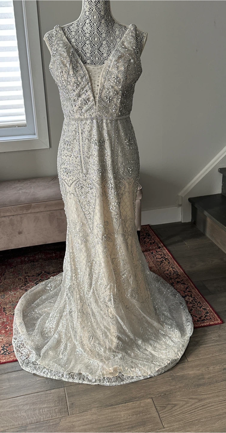 Sparkly Embellished Mermaid Wedding Dress - photo 4