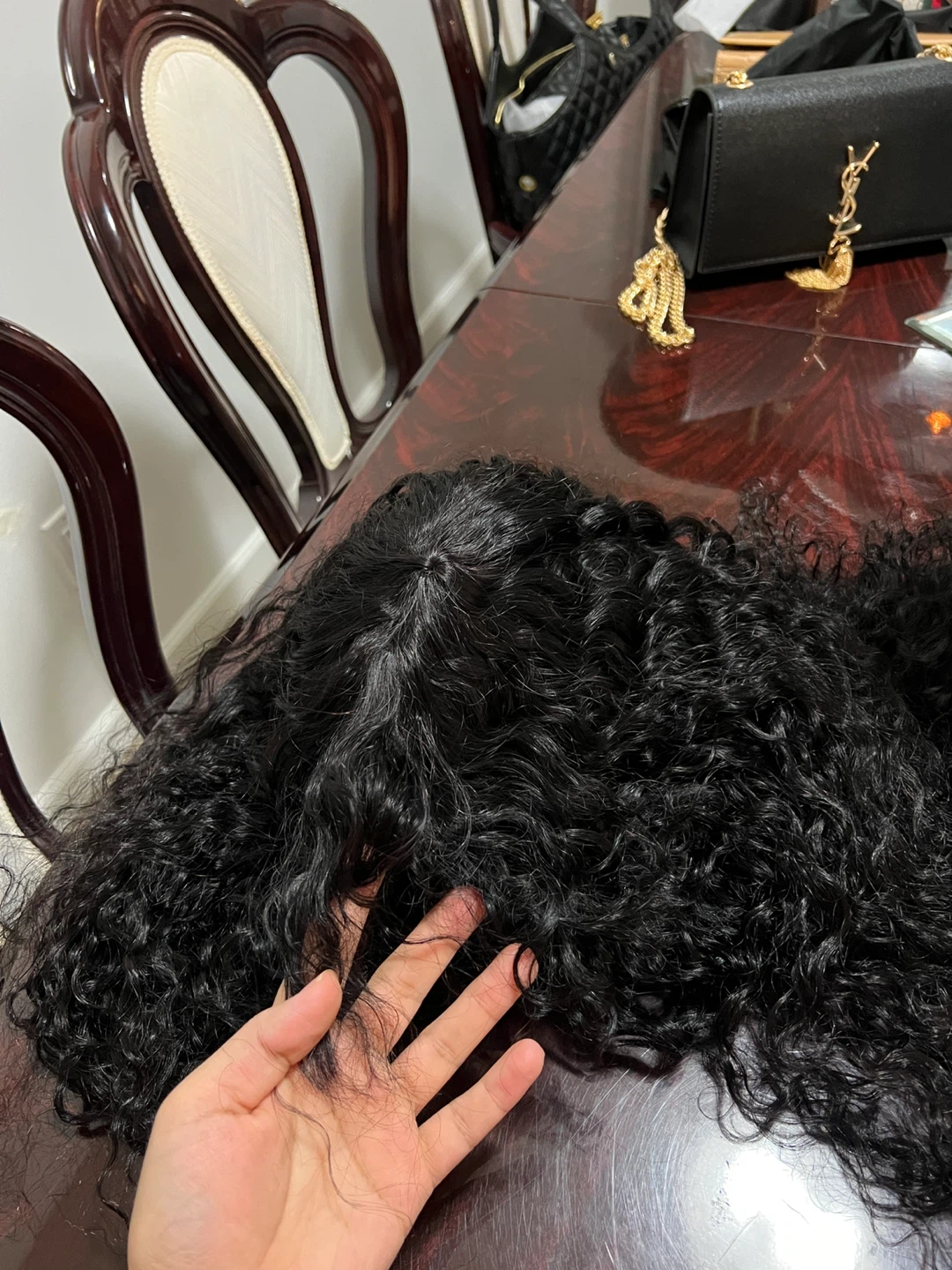 Black Curly human hair Wig - photo 2