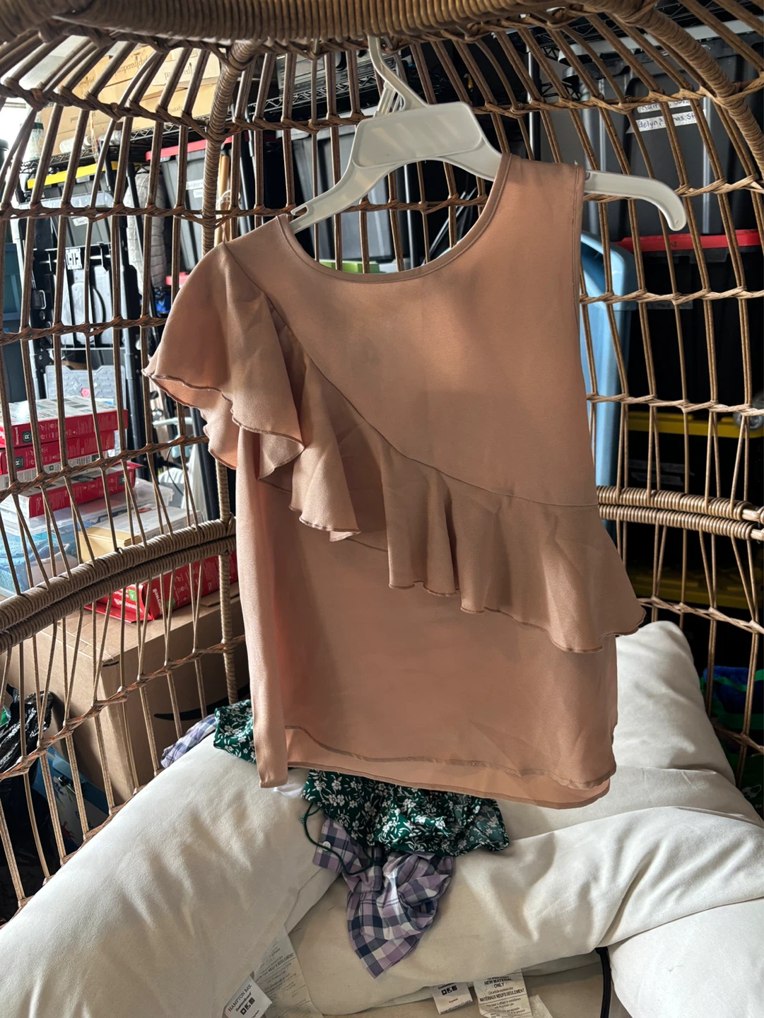 Blush Pink Ruffled Sleeveless Top