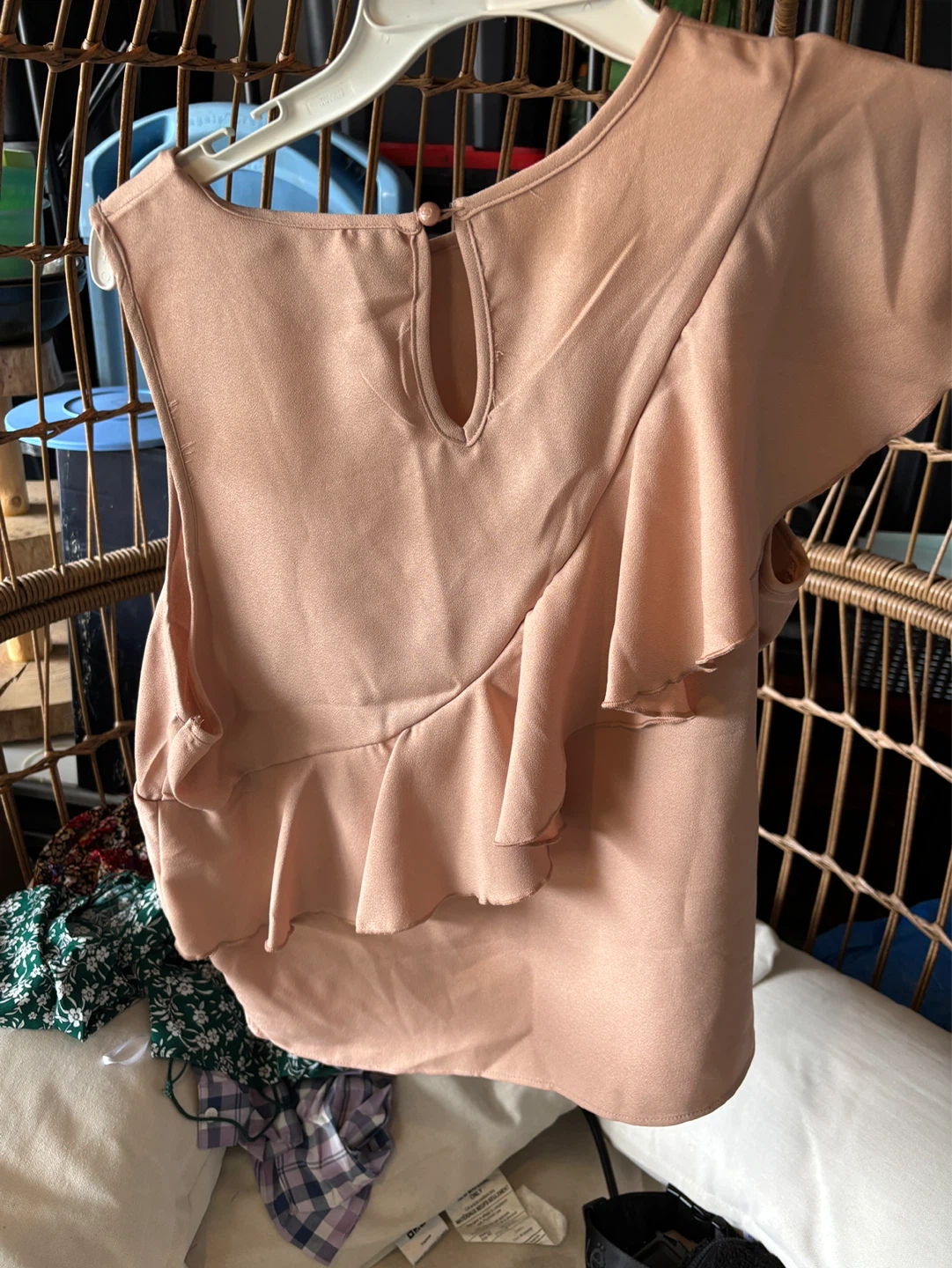 Blush Pink Ruffled Sleeveless Top - photo 2