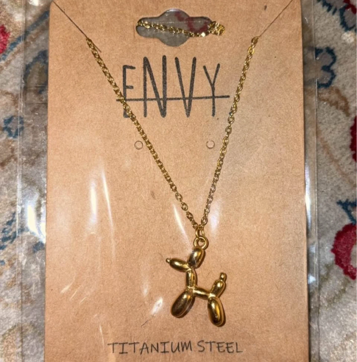 Envy Gold Balloon Dog Necklace